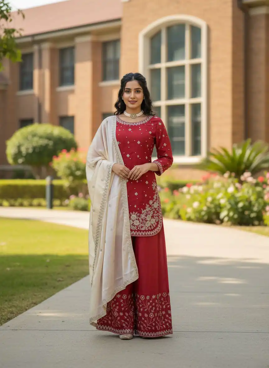 Red Organza Silk Thread Work Salwar Suit | Jump Suits, Salwar suit, Casual Suits, Creative suits, Designer Suits, Palazzo Suits, Party Wear Suits, Patiala Suits, Straight Suits