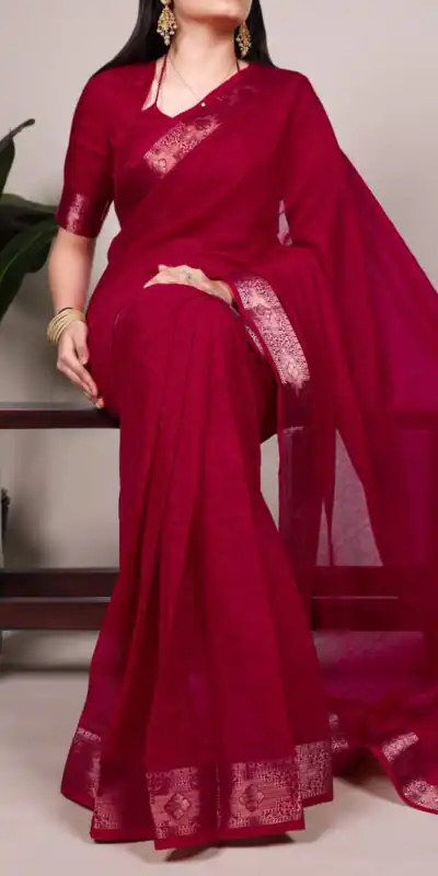 Red Poly Shimmer With Zari Work Saree | Sarees, Bollywood Sarees, Creative Sarees, Designer Sarees, Embroidered Sarees, Ethnic Saree, Modern Digital sarees, Party Wear Sarees