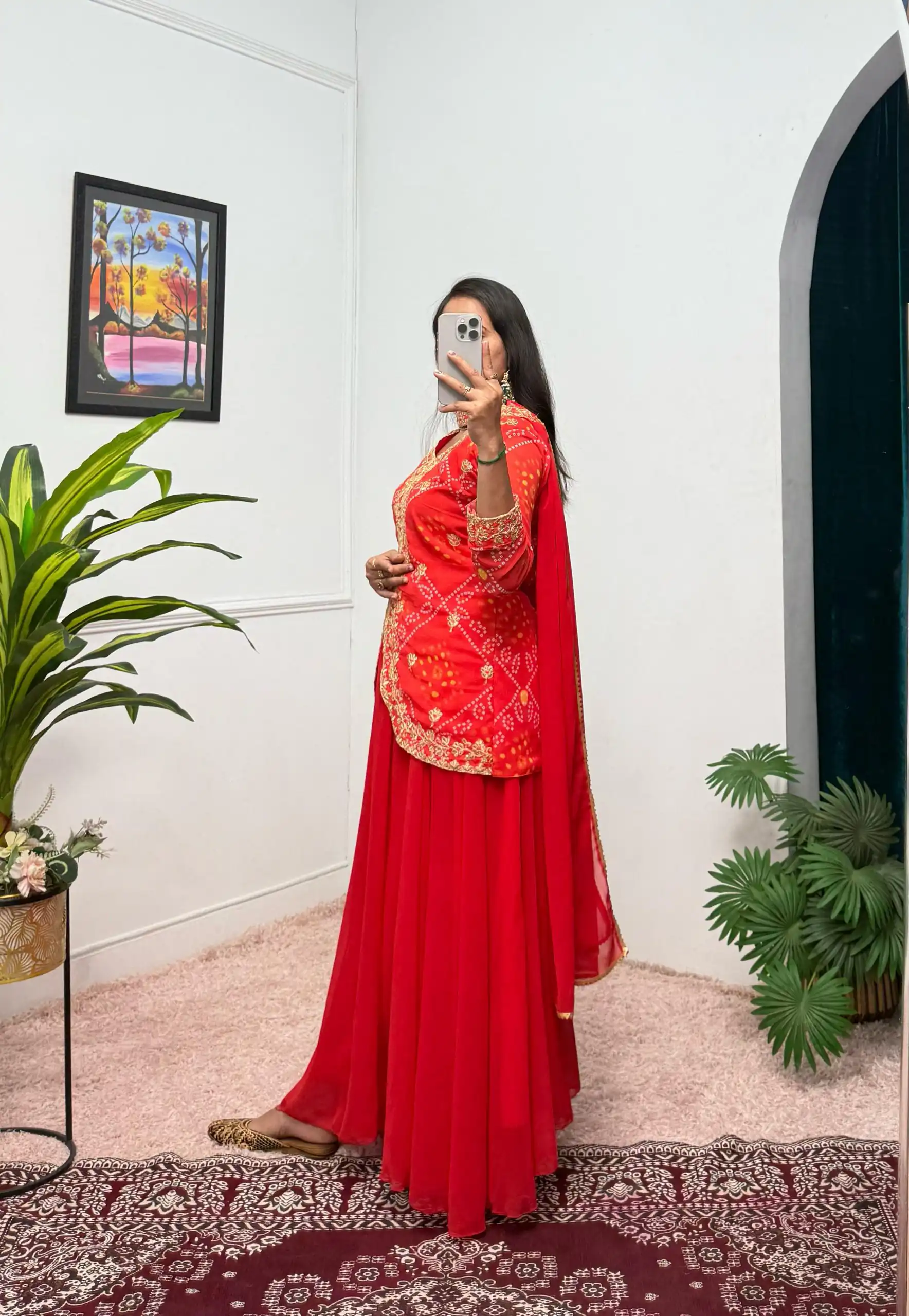 Red Printed Faux Georgette Embroidery Work Salwar Suit | Jump Suits, Salwar suit, Casual Suits, Creative suits, Designer Suits, Palazzo Suits, Party Wear Suits, Patiala Suits, Straight Suits