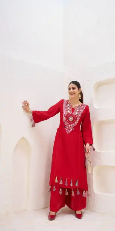Red Rayon Cotton Embroidery Mirror Work Salwar Suit | Jump Suits, Salwar suit, Casual Suits, Creative suits, Designer Suits, Palazzo Suits, Party Wear Suits, Patiala Suits, Straight Suits