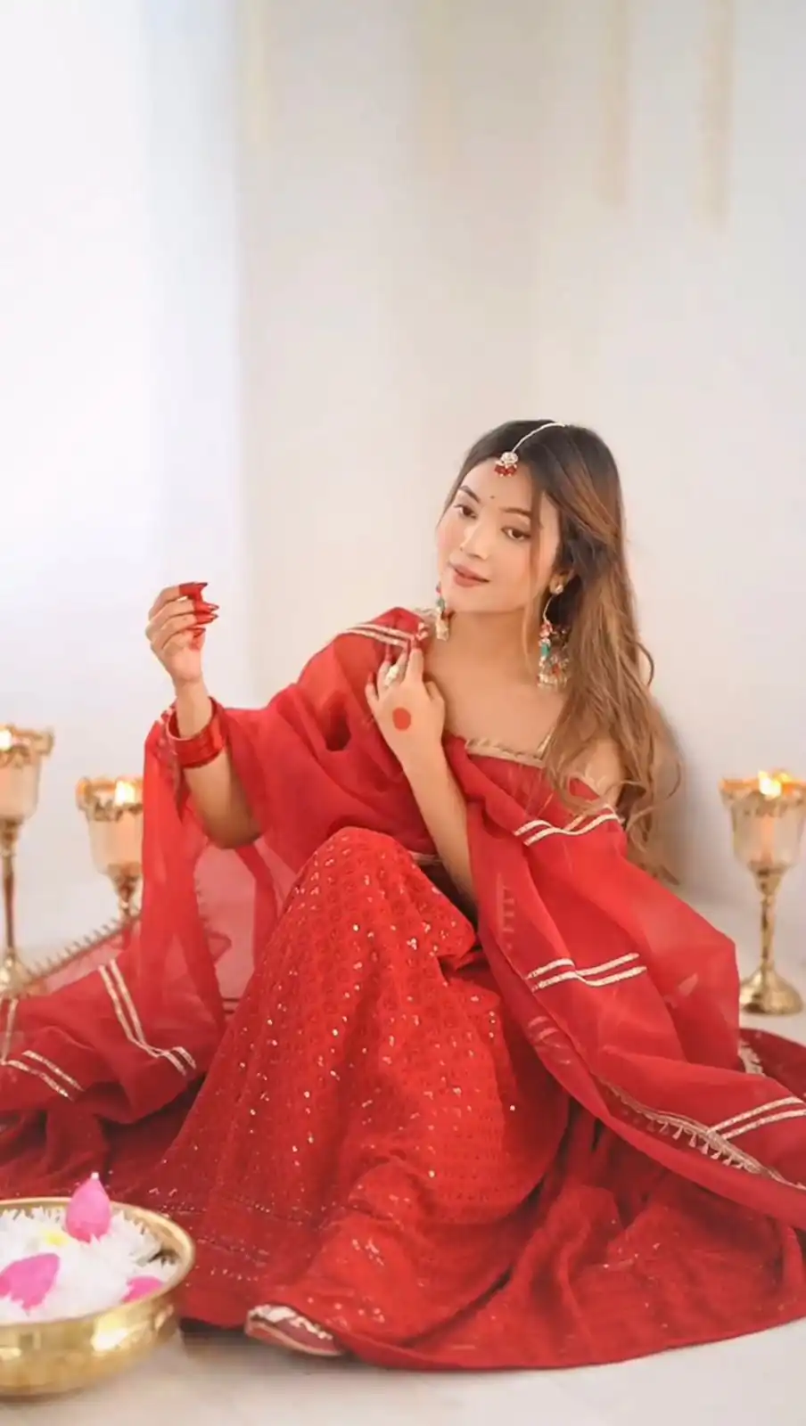 Red Rayon Silk Chikan Kari Sequence Salwar Suit | Kurti, Bollywood Kurti, Creative Kurtis, Designer Kurti, Party Wear Kurti, Selfie Kurti