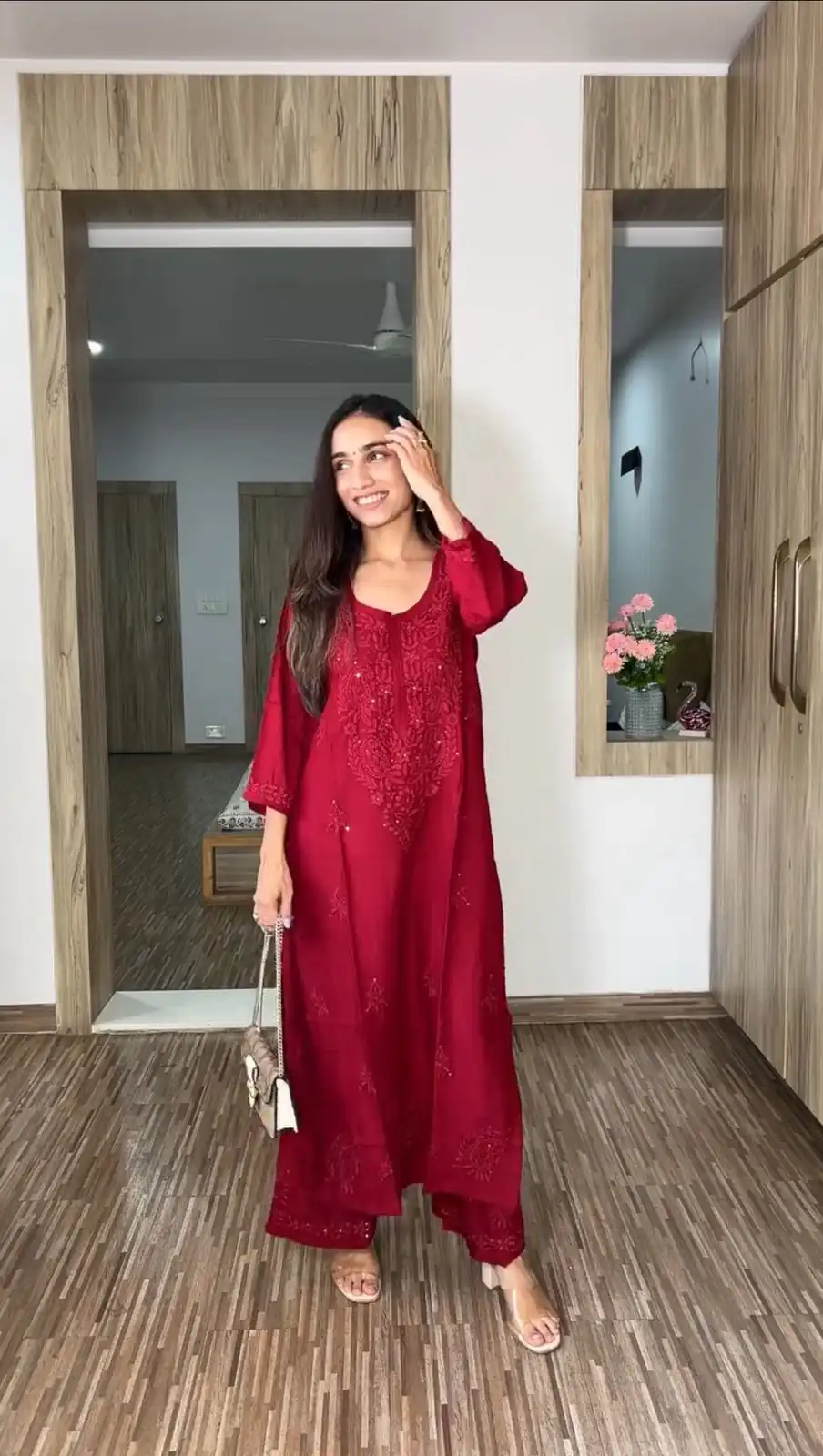Red Reyon Embroidery Work Salwar Suit | Jump Suits, Salwar suit, Casual Suits, Creative suits, Designer Suits, Palazzo Suits, Party Wear Suits, Patiala Suits, Straight Suits