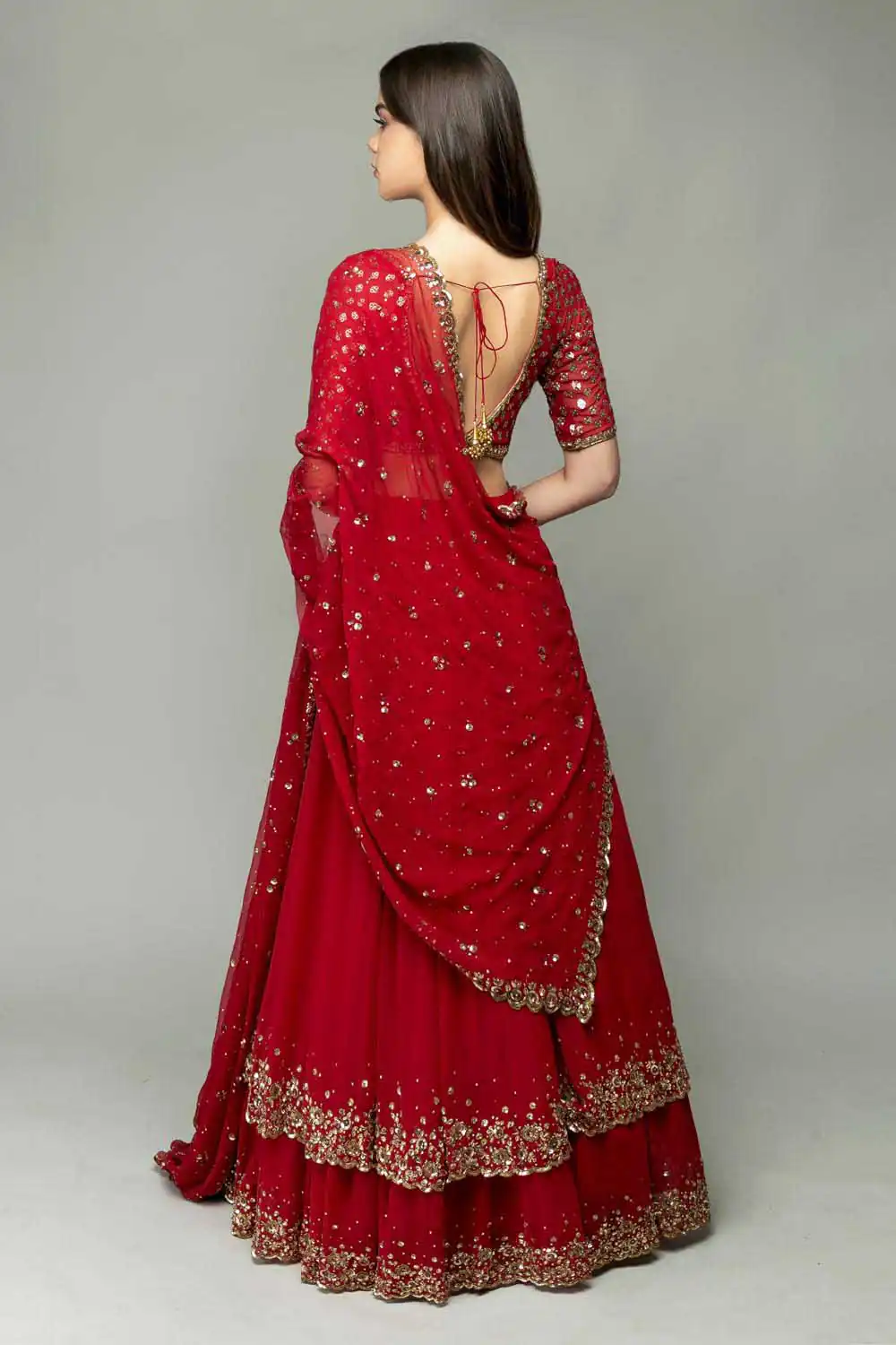 Red Sequins Work Lehenga Choli | Lehenga, Bollywood Lehenga, Creative Lehenga, Designer Lehenga, Embroidered Lehenga, Party Wear Lehenga