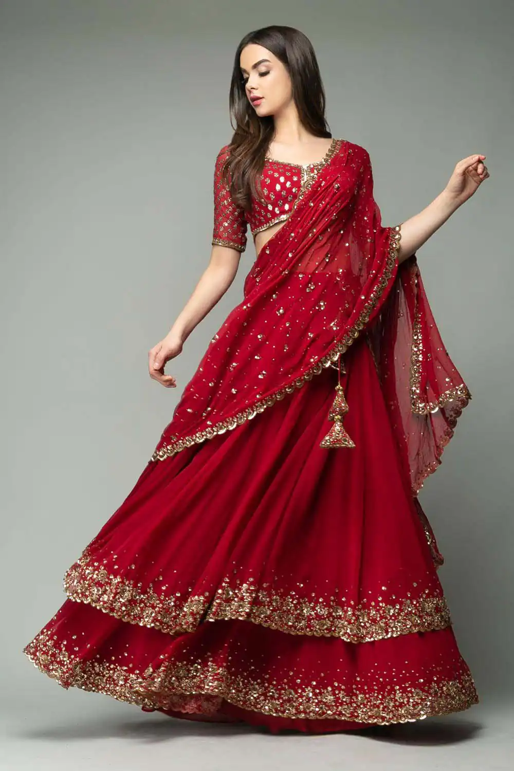 Red Sequins Work Lehenga Choli | Lehenga, Bollywood Lehenga, Creative Lehenga, Designer Lehenga, Embroidered Lehenga, Party Wear Lehenga