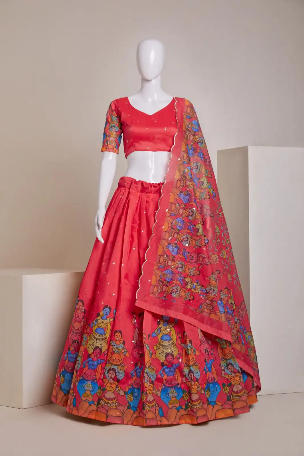 Red Silk Embroidery Sequins Print Lehenga Choli | Lehenga, Bollywood Lehenga, Creative Lehenga, Designer Lehenga, Embroidered Lehenga, Party Wear Lehenga