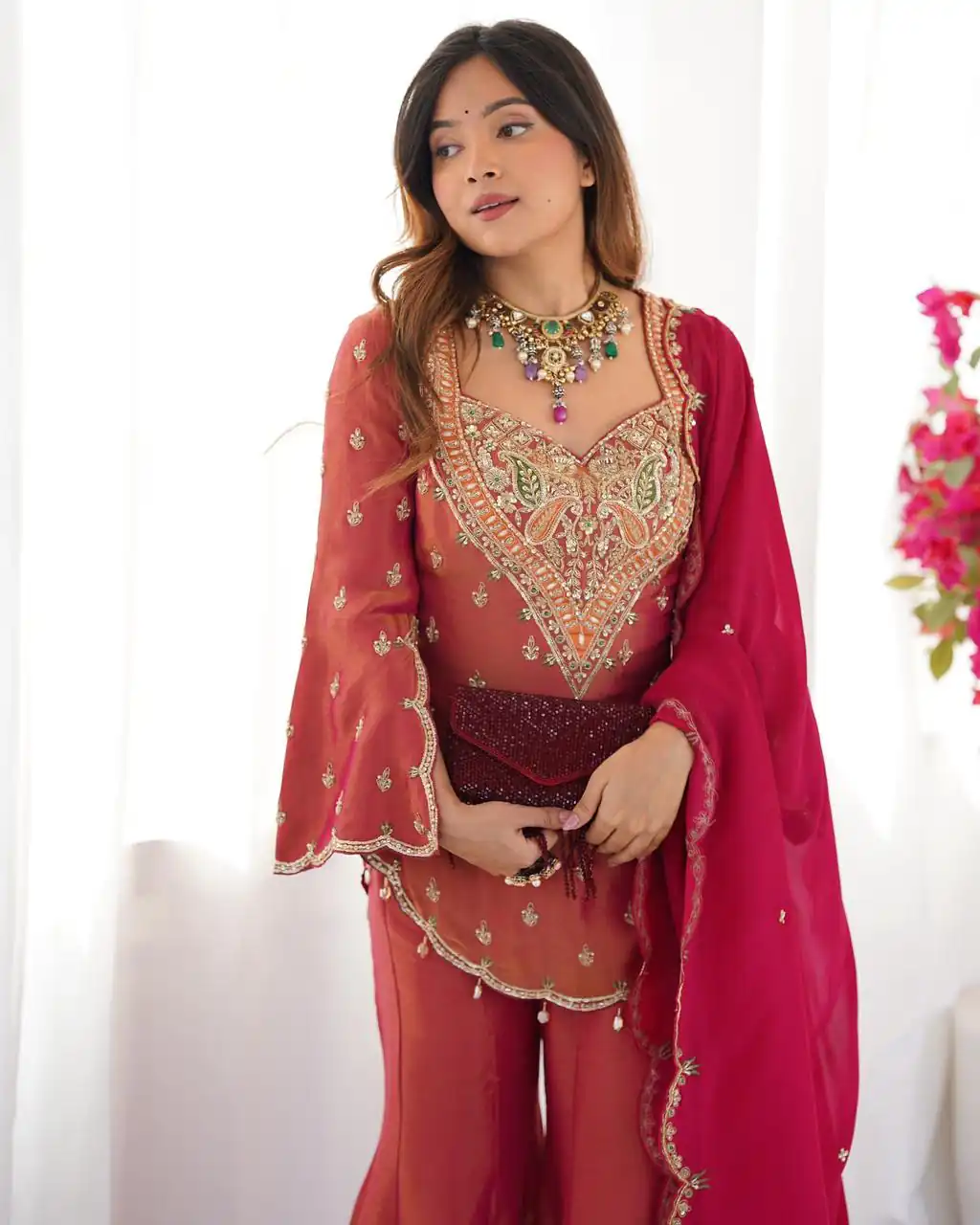 Red Simar Silk Embroidery Work Salwar Suit | Jump Suits, Salwar suit, Casual Suits, Creative suits, Designer Suits, Palazzo Suits, Party Wear Suits, Patiala Suits, Straight Suits