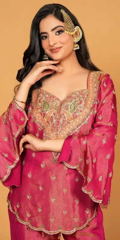Red Simar Silk Embroidery Work Salwar Suit | Jump Suits, Salwar suit, Casual Suits, Creative suits, Designer Suits, Palazzo Suits, Party Wear Suits, Patiala Suits, Straight Suits