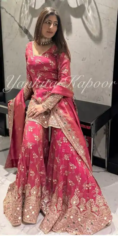 Red Simmer Silk Embroidery Work Salwar Suit | Jump Suits, Salwar suit, Casual Suits, Creative suits, Designer Suits, Palazzo Suits, Party Wear Suits, Patiala Suits, Straight Suits