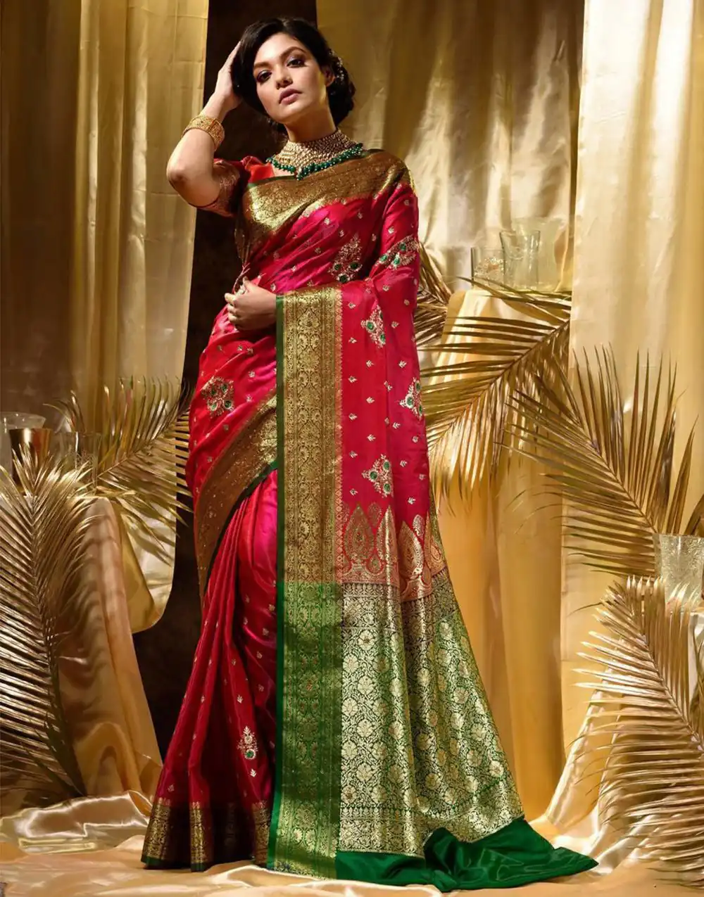 Red Soft Lichi Silk Border Work Saree | Sarees, Bollywood Sarees, Creative Sarees, Designer Sarees, Embroidered Sarees, Ethnic Saree, Modern Digital sarees, Party Wear Sarees
