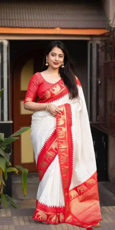 Red Soft Lichi Silk Jacquard Lace Saree | Sarees, Bollywood Sarees, Creative Sarees, Designer Sarees, Embroidered Sarees, Ethnic Saree, Modern Digital sarees, Party Wear Sarees