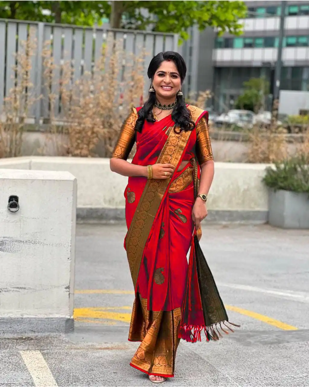 Red Soft Lichi Silk Jacquard Work All Over Saree | Sarees, Bollywood Sarees, Creative Sarees, Designer Sarees, Embroidered Sarees, Ethnic Saree, Modern Digital sarees, Party Wear Sarees