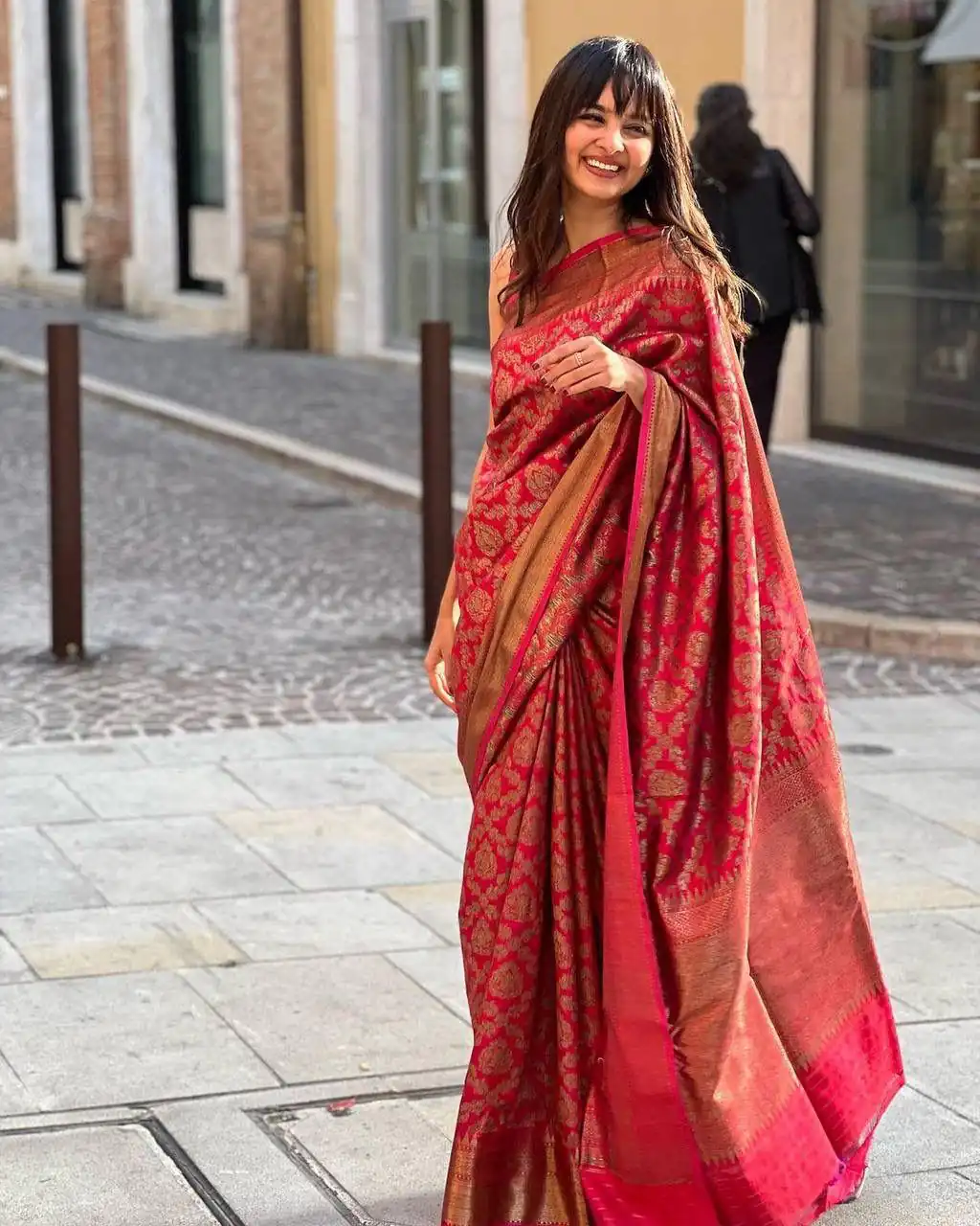 Red Soft Litchi Silk Jacquard Work Saree | Sarees, Bollywood Sarees, Creative Sarees, Designer Sarees, Embroidered Sarees, Ethnic Saree, Modern Digital sarees, Party Wear Sarees