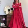 Red Star Georgette Embroidery Work Anarkali Gown | Gowns, Bollywood Gowns, Creative Gowns, Designer Gowns, Embroidered Gowns, Party Wear Gowns