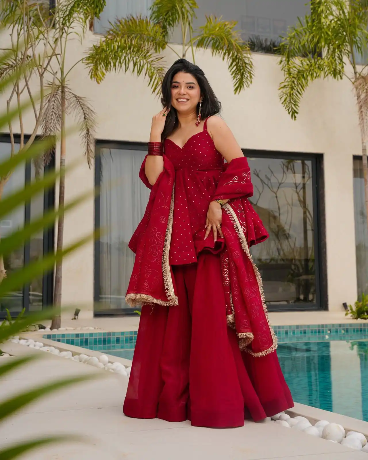 Red Tabby Organza Lace Work Salwar Suit | Jump Suits, Salwar suit, Casual Suits, Creative suits, Designer Suits, Palazzo Suits, Party Wear Suits, Patiala Suits, Straight Suits