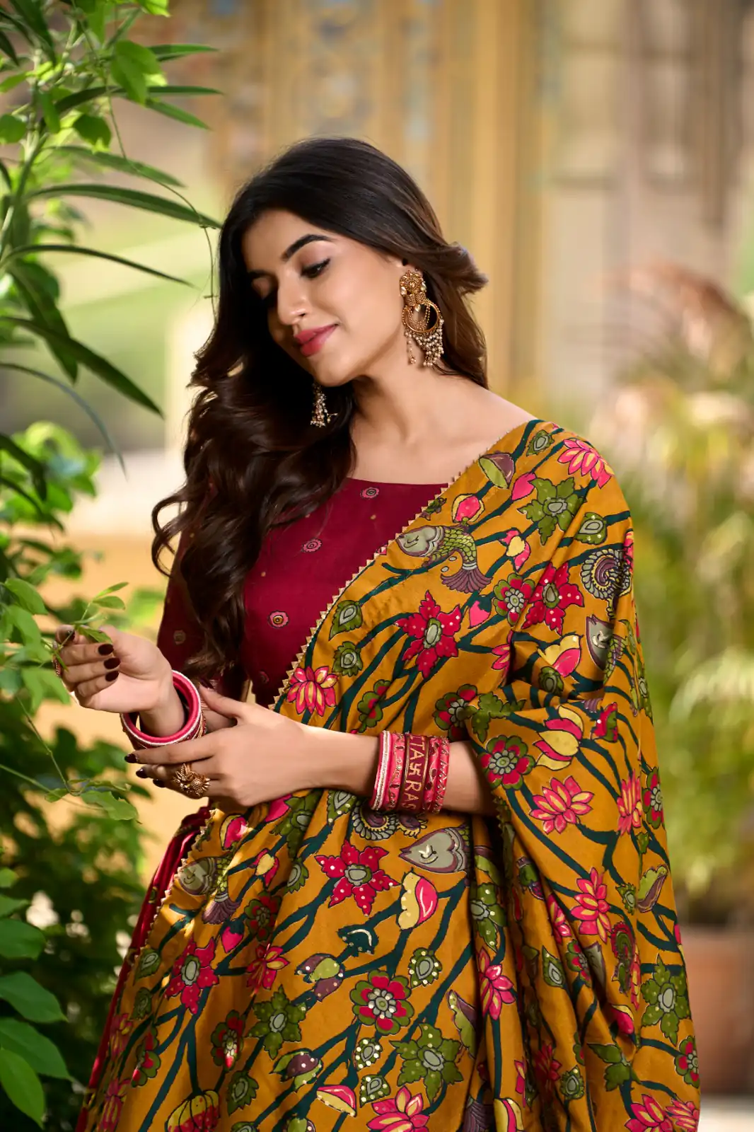 Red Tasar Silk With Gotta Patti Lehenga Choli | Lehenga, Bollywood Lehenga, Creative Lehenga, Designer Lehenga, Embroidered Lehenga, Party Wear Lehenga