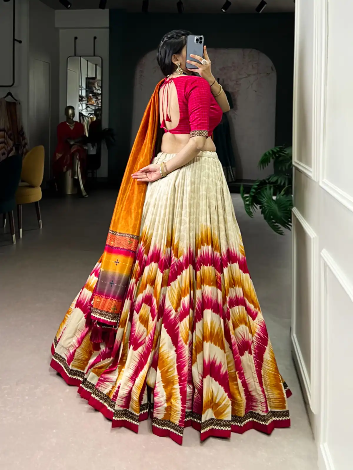 Red Taser Silk Printed Lehenga Choli | Lehenga, Bollywood Lehenga, Creative Lehenga, Designer Lehenga, Embroidered Lehenga, Party Wear Lehenga