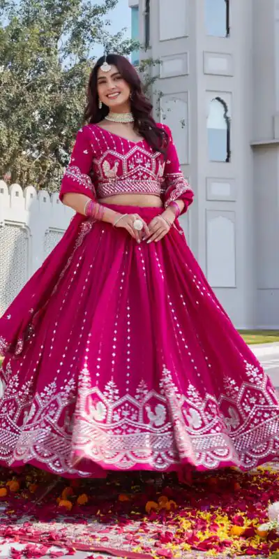 Red Vichitra Embroidery Work Lehenga Choli | Lehenga, Bollywood Lehenga, Creative Lehenga, Designer Lehenga, Embroidered Lehenga, Party Wear Lehenga