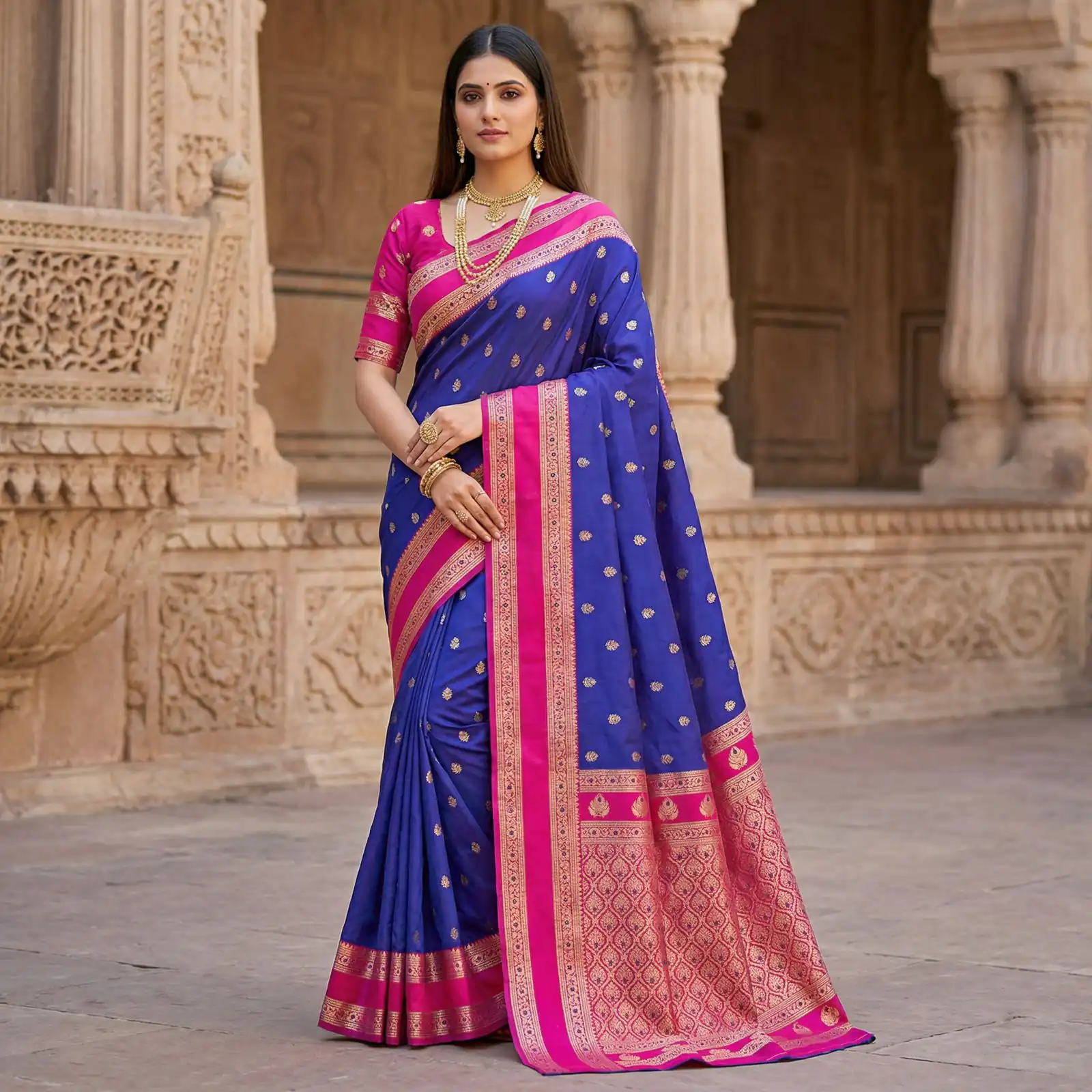 Royal Blue Banarasi Gold Zari Work Saree | Sarees, Bollywood Sarees, Creative Sarees, Designer Sarees, Embroidered Sarees, Ethnic Saree, Modern Digital sarees, Party Wear Sarees