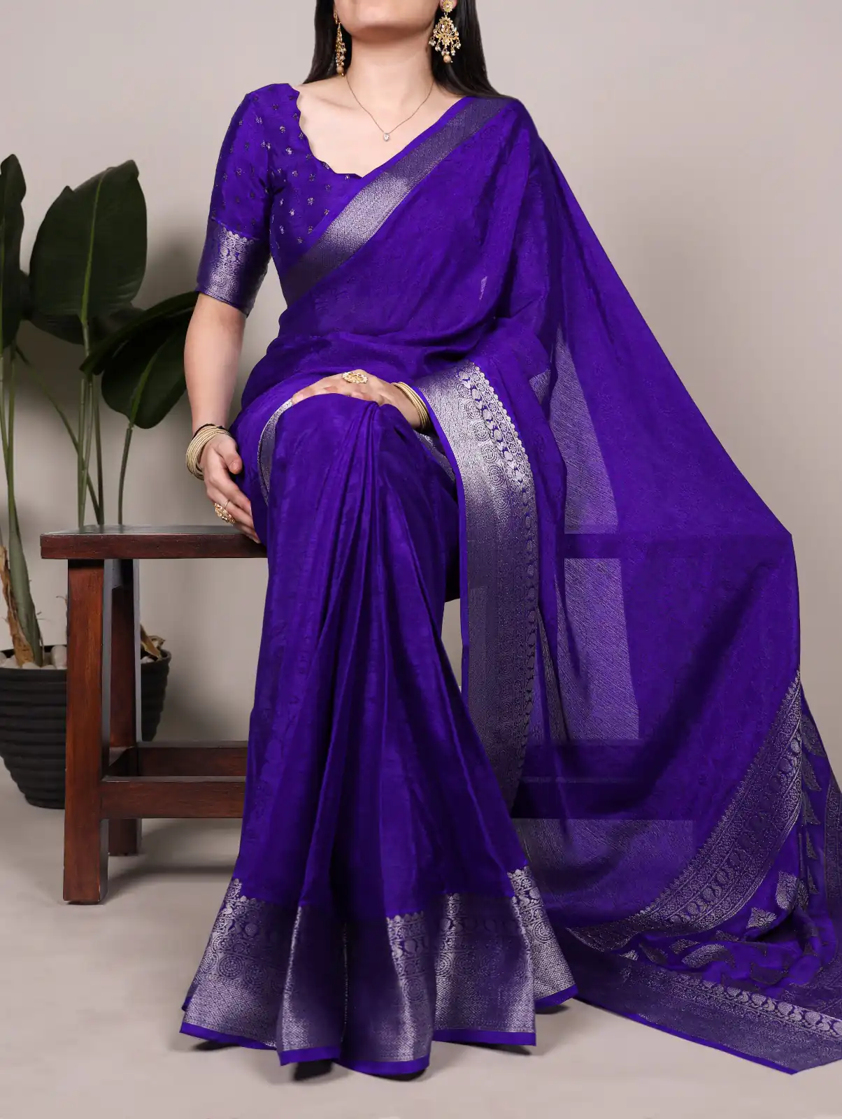 Royal Blue Chinon Zari Weaving Work Saree | Sarees, Bollywood Sarees, Creative Sarees, Designer Sarees, Embroidered Sarees, Ethnic Saree, Modern Digital sarees, Party Wear Sarees