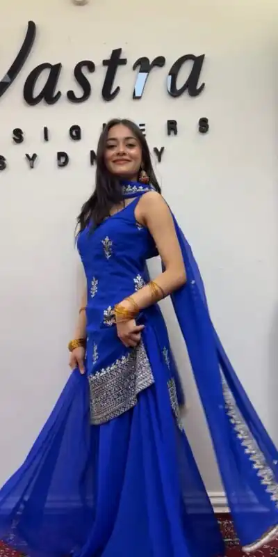 Royal Blue Faux Georgette Sequence Lace Work Salwar Suit | Jump Suits, Tops & Bottoms, Track Suits, Salwar suit, Casual Suits, Creative suits, Designer Suits, Palazzo Suits, Party Wear Suits, Patiala Suits, Straight Suits, Trendy Wear
