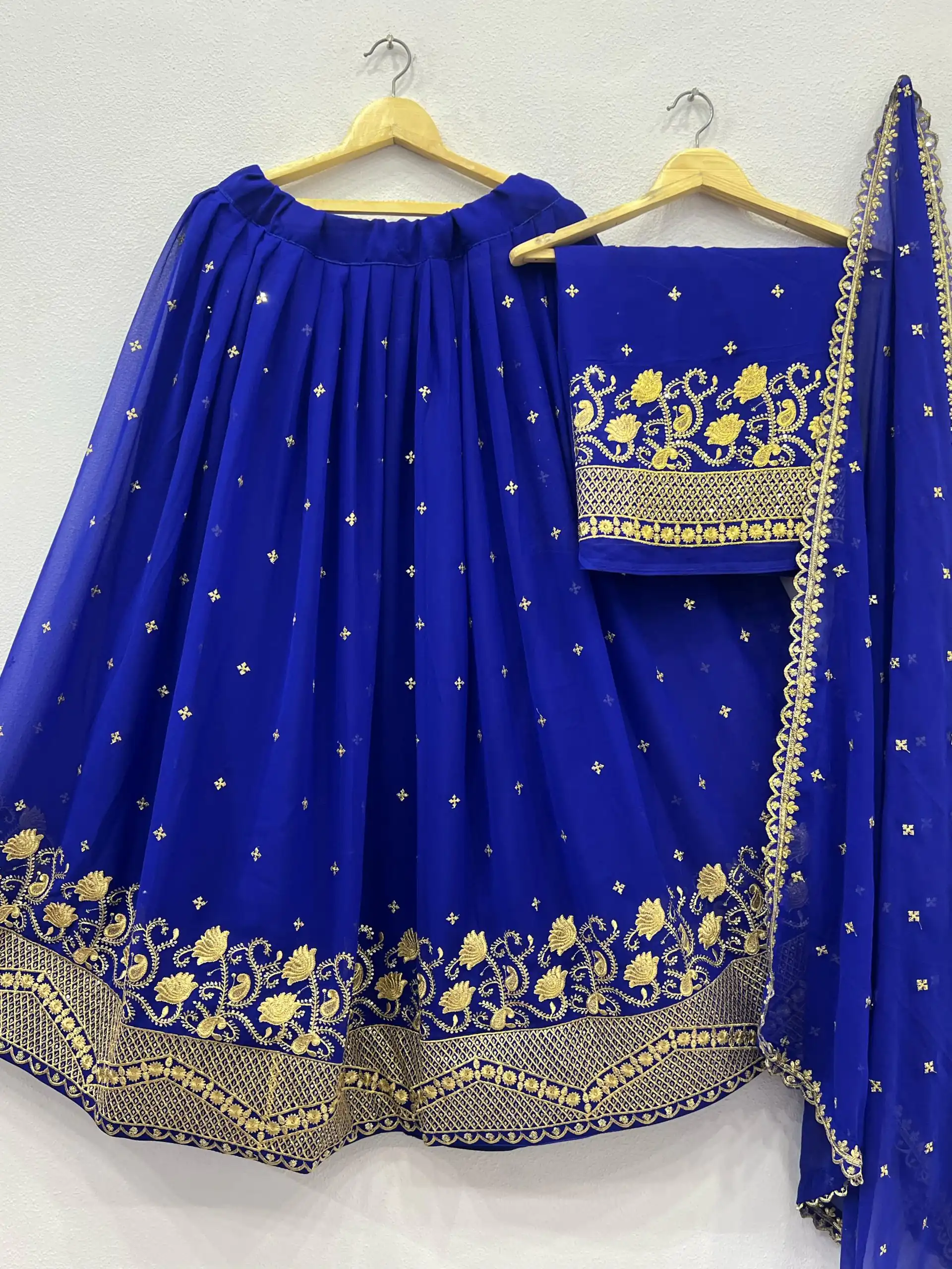 Royal Blue Georgette Embroidery And Sequins Work Lehenga Choli | Lehenga, Bollywood Lehenga, Creative Lehenga, Designer Lehenga, Embroidered Lehenga, Party Wear Lehenga