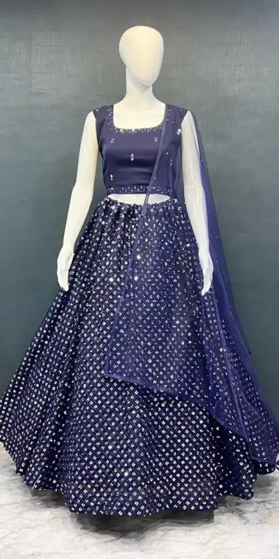 Royal Blue Georgette Embroidery Lehenga Choli | Lehenga, Bollywood Lehenga, Creative Lehenga, Designer Lehenga, Embroidered Lehenga, Party Wear Lehenga