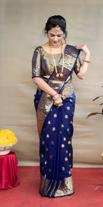 Royal Blue Lichi Silk Border Work Saree | Sarees, Bollywood Sarees, Creative Sarees, Designer Sarees, Embroidered Sarees, Ethnic Saree, Modern Digital sarees, Party Wear Sarees