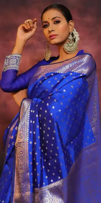 Royal Blue Lichi Silk Jacquard Rich Pallu Saree | Sarees, Bollywood Sarees, Creative Sarees, Designer Sarees, Embroidered Sarees, Ethnic Saree, Modern Digital sarees, Party Wear Sarees