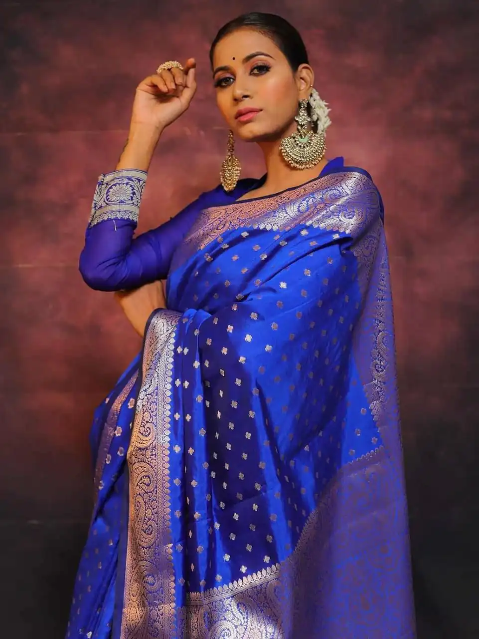 Royal Blue Lichi Silk Jacquard Rich Pallu Saree | Sarees, Bollywood Sarees, Creative Sarees, Designer Sarees, Embroidered Sarees, Ethnic Saree, Modern Digital sarees, Party Wear Sarees