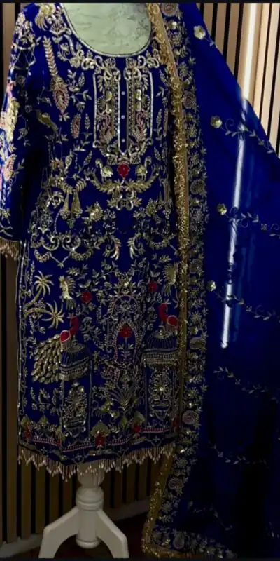 Royal Blue Natural Crep Embroidery Work Salwar Suit | Jump Suits, Salwar suit, Casual Suits, Creative suits, Designer Suits, Palazzo Suits, Party Wear Suits, Patiala Suits, Straight Suits