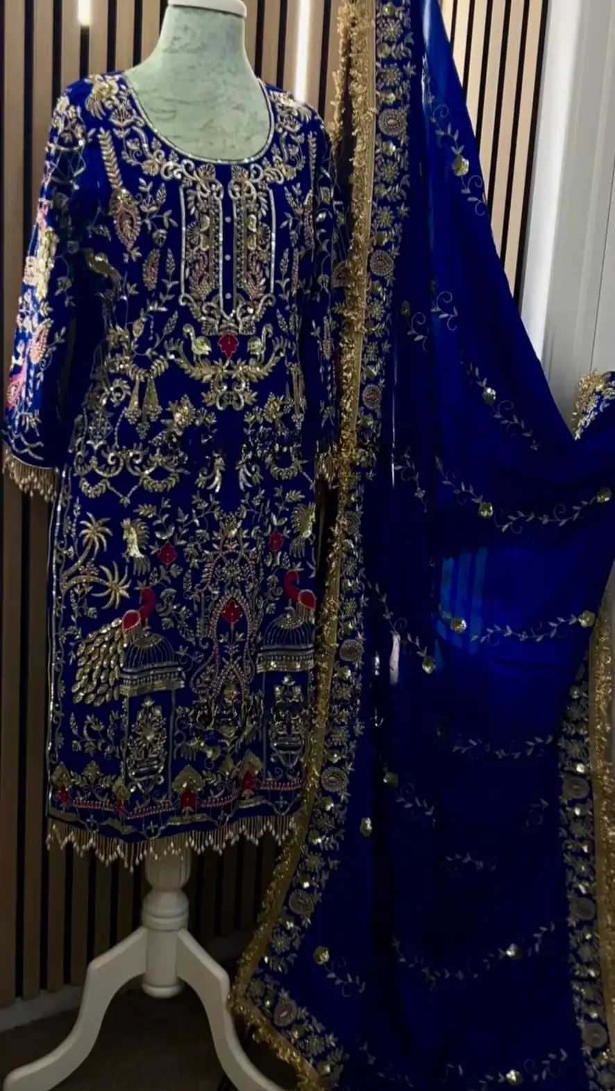 Royal Blue Natural Crep Embroidery Work Salwar Suit | Jump Suits, Salwar suit, Casual Suits, Creative suits, Designer Suits, Palazzo Suits, Party Wear Suits, Patiala Suits, Straight Suits