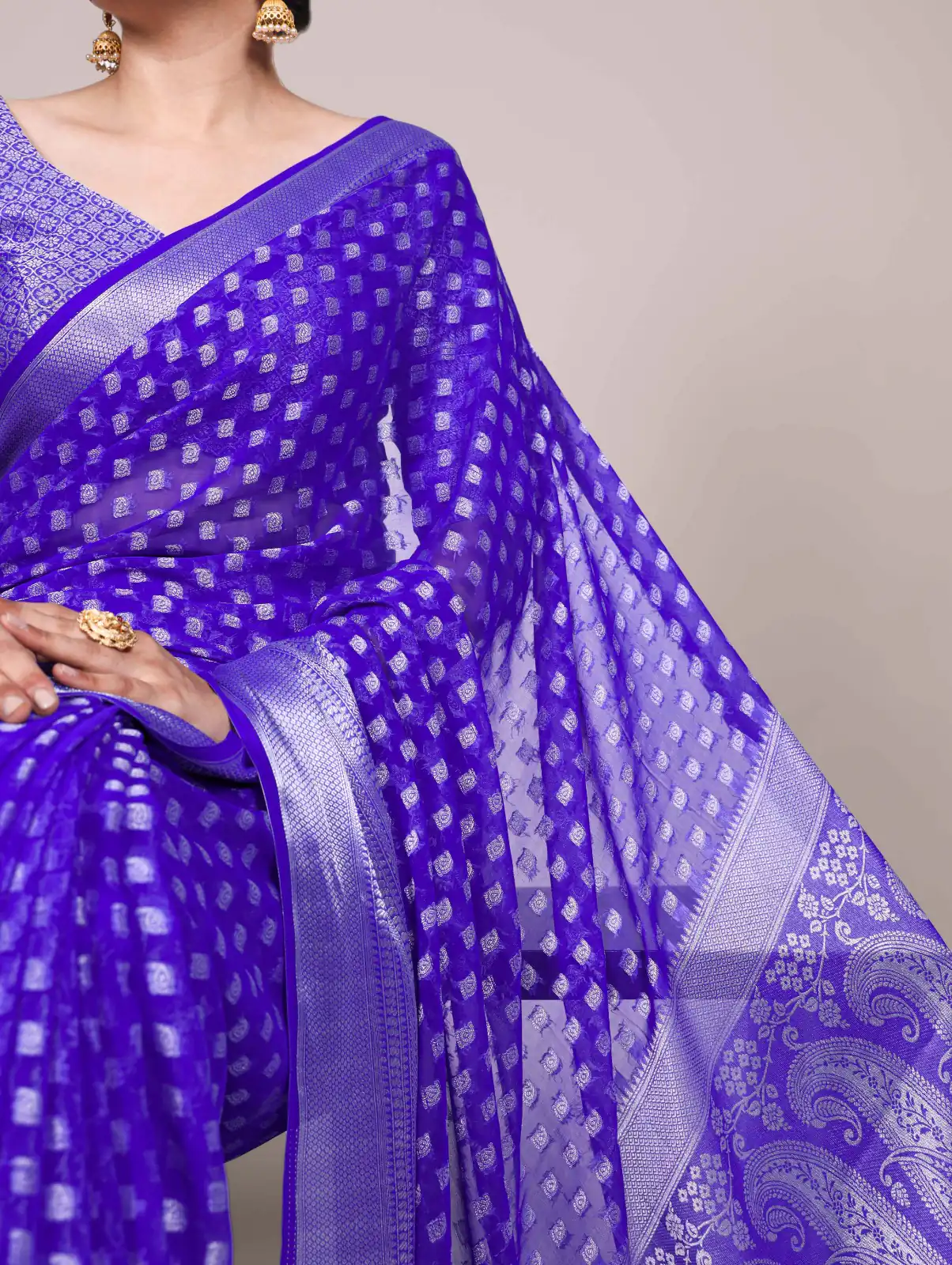 Royal Blue Nylon Georgette Zari Weaving Work Saree | Sarees, Bollywood Sarees, Creative Sarees, Designer Sarees, Embroidered Sarees, Ethnic Saree, Modern Digital sarees, Party Wear Sarees