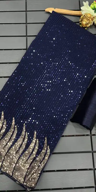 Royal Blue Of Heavy Quality 60 Gram Georgette Saree | Sarees, Bollywood Sarees, Creative Sarees, Designer Sarees, Embroidered Sarees, Ethnic Saree, Modern Digital sarees, Party Wear Sarees