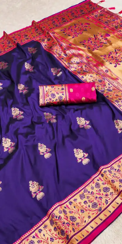 Royal Blue Pethani Silk Zari Lace Weaving Work Saree | Sarees, Bollywood Sarees, Creative Sarees, Designer Sarees, Embroidered Sarees, Ethnic Saree, Modern Digital sarees, Party Wear Sarees