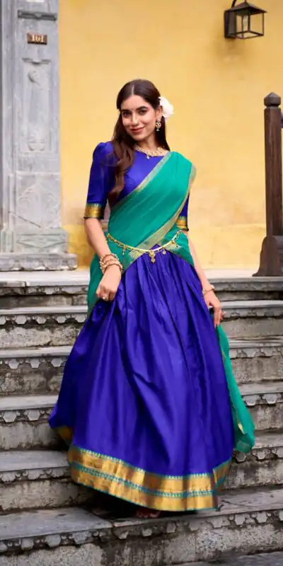 Royal Blue Poly Cotton Lace Zari Work Lehenga Choli | Lehenga, Bollywood Lehenga, Creative Lehenga, Designer Lehenga, Embroidered Lehenga, Party Wear Lehenga