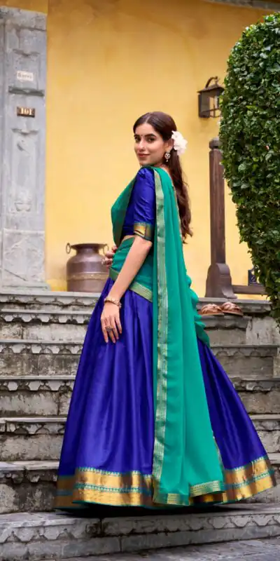 Royal Blue Poly Cotton Lace Zari Work Lehenga Choli | Lehenga, Bollywood Lehenga, Creative Lehenga, Designer Lehenga, Embroidered Lehenga, Party Wear Lehenga