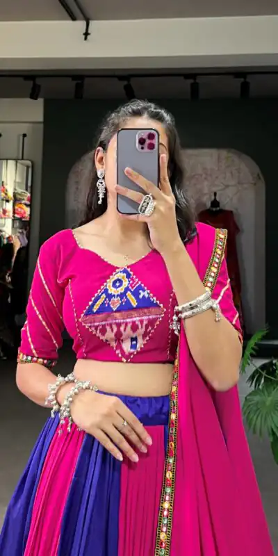 Royal Blue Rayon Printed Silk Work Lehenga Choli | Lehenga, Bollywood Lehenga, Creative Lehenga, Designer Lehenga, Embroidered Lehenga, Party Wear Lehenga