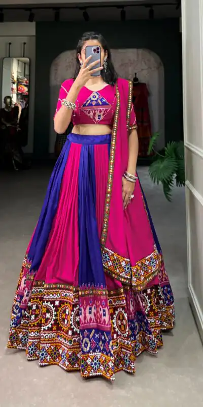 Royal Blue Rayon Printed Silk Work Lehenga Choli | Lehenga, Bollywood Lehenga, Creative Lehenga, Designer Lehenga, Embroidered Lehenga, Party Wear Lehenga