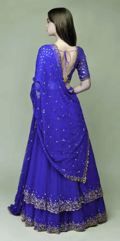 Royal Blue Sequin Lehenga Choli | Lehenga, Bollywood Lehenga, Creative Lehenga, Designer Lehenga, Embroidered Lehenga, Party Wear Lehenga