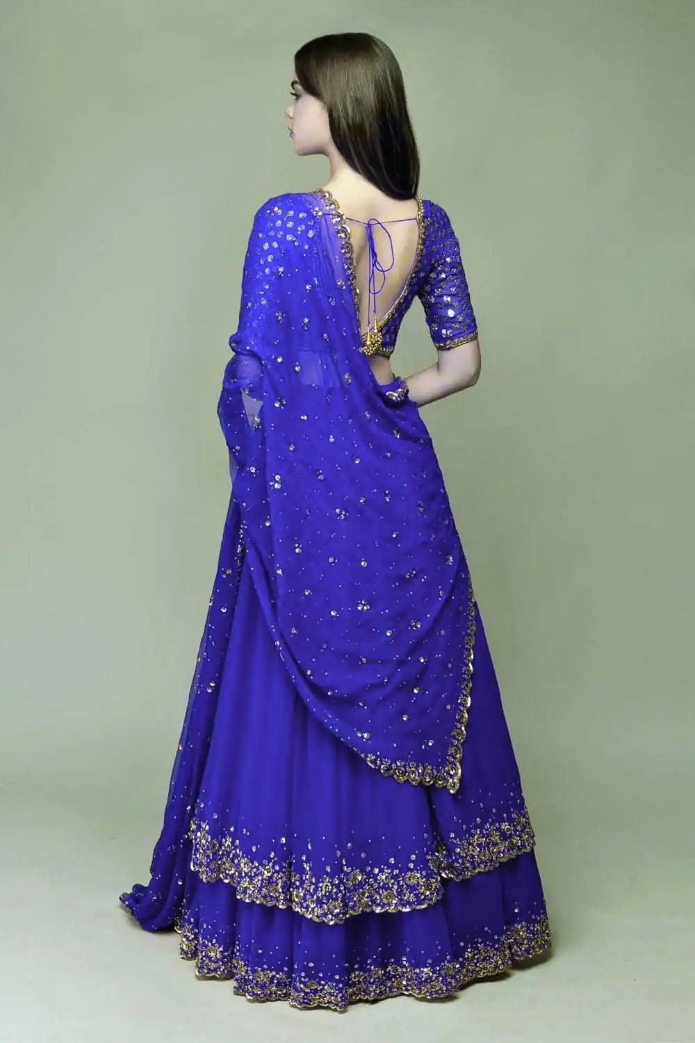 Royal Blue Sequin Lehenga Choli | Lehenga, Bollywood Lehenga, Creative Lehenga, Designer Lehenga, Embroidered Lehenga, Party Wear Lehenga