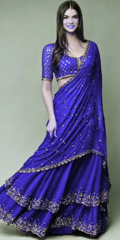 Royal Blue Sequin Lehenga Choli | Lehenga, Bollywood Lehenga, Creative Lehenga, Designer Lehenga, Embroidered Lehenga, Party Wear Lehenga