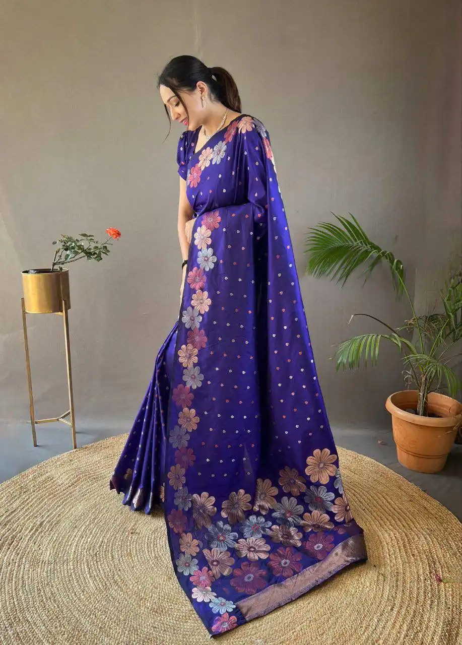 Royal Blue Soft Lichi Silk Cloth With Lace Saree | Sarees, Bollywood Sarees, Creative Sarees, Designer Sarees, Embroidered Sarees, Ethnic Saree, Modern Digital sarees, Party Wear Sarees