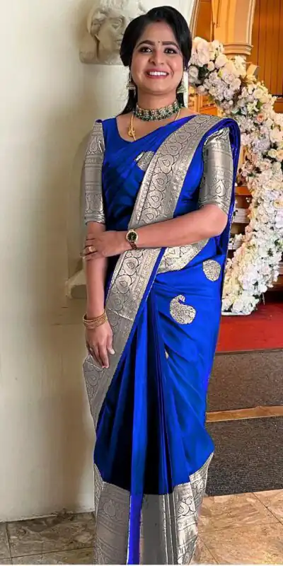 Royal Blue Soft Lichi Silk Jacquard Work All Over Saree | Sarees, Bollywood Sarees, Creative Sarees, Designer Sarees, Embroidered Sarees, Ethnic Saree, Modern Digital sarees, Party Wear Sarees