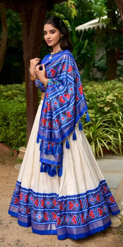 Royal Blue Tasar Silk With Gotta Patti Lehenga Choli | Lehenga, Bollywood Lehenga, Creative Lehenga, Designer Lehenga, Embroidered Lehenga, Party Wear Lehenga
