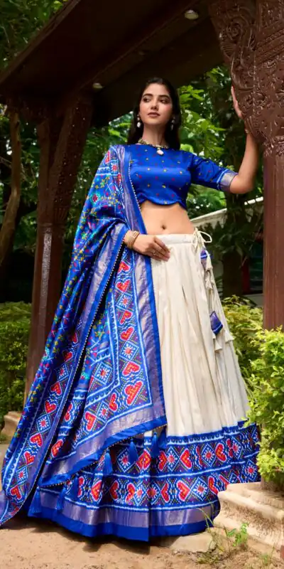 Royal Blue Tasar Silk With Gotta Patti Lehenga Choli | Lehenga, Bollywood Lehenga, Creative Lehenga, Designer Lehenga, Embroidered Lehenga, Party Wear Lehenga