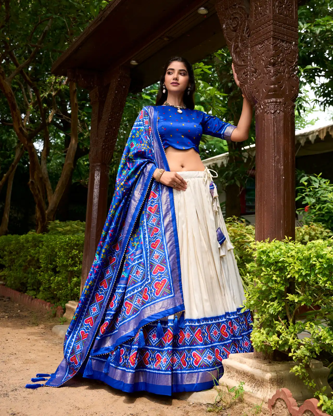 Royal Blue Tasar Silk With Gotta Patti Lehenga Choli | Lehenga, Bollywood Lehenga, Creative Lehenga, Designer Lehenga, Embroidered Lehenga, Party Wear Lehenga