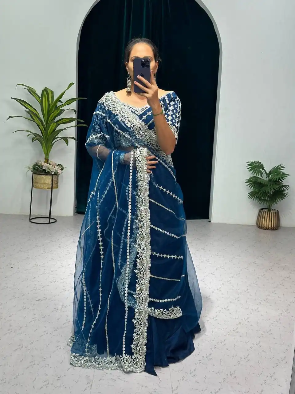 Royal Blue Vichitra Embroidery Lehenga Saree | Lehenga, Bollywood Lehenga, Creative Lehenga, Designer Lehenga, Embroidered Lehenga, Party Wear Lehenga