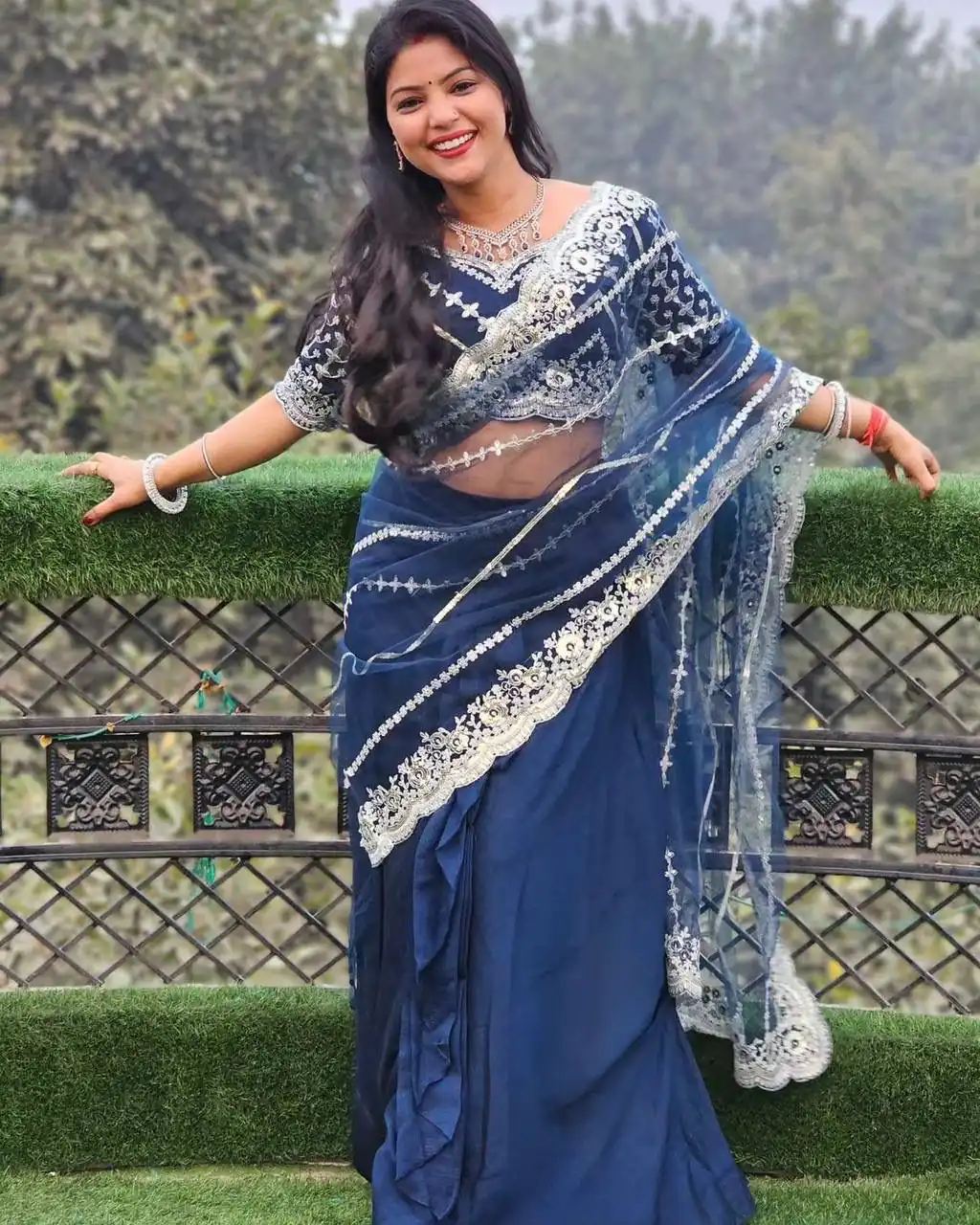 Royal Blue Vichitra Embroidery Lehenga Saree | Lehenga, Bollywood Lehenga, Creative Lehenga, Designer Lehenga, Embroidered Lehenga, Party Wear Lehenga