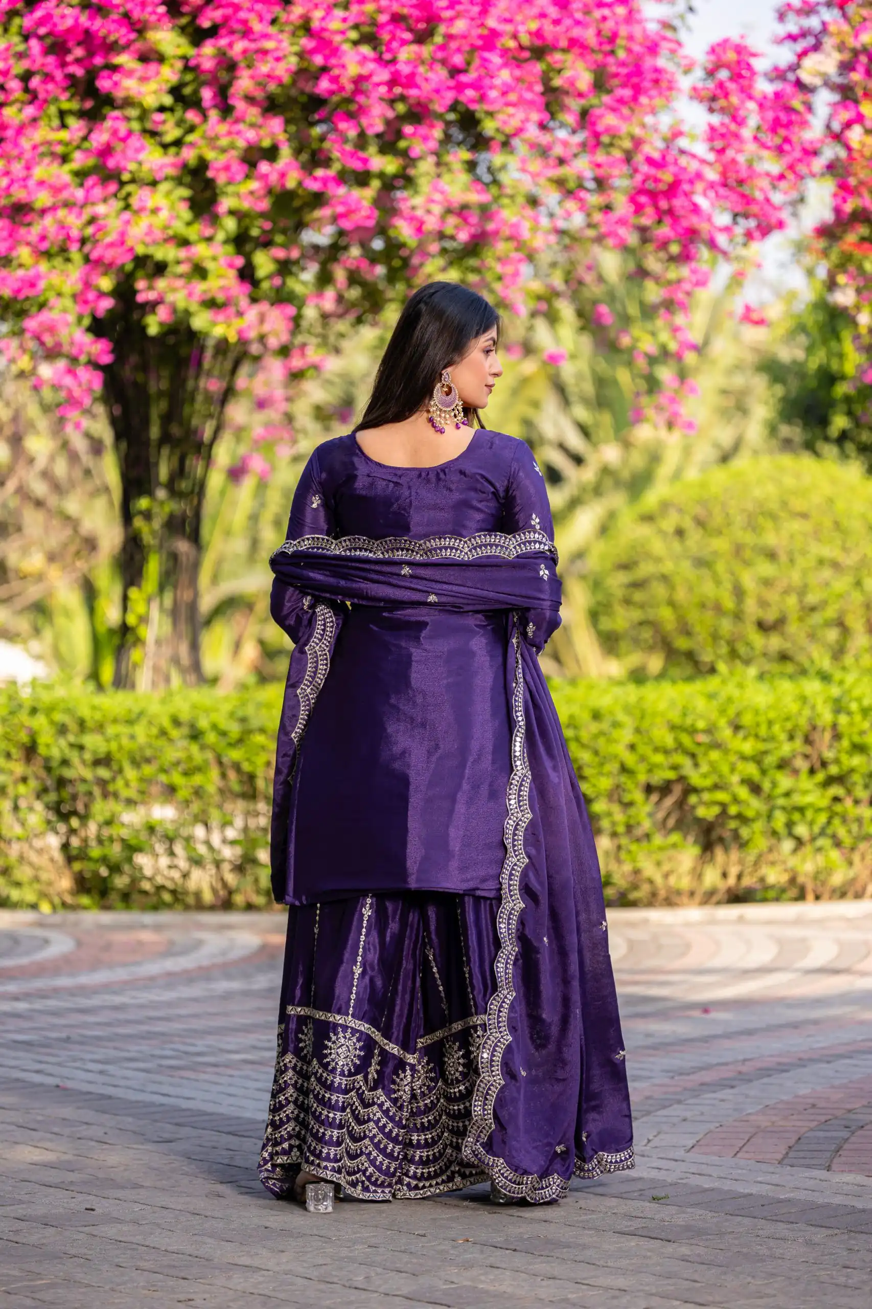 Royal Purple Chinon Thread Sequence Work Salwar Suit | Jump Suits, Salwar suit, Casual Suits, Creative suits, Designer Suits, Palazzo Suits, Party Wear Suits, Patiala Suits, Straight Suits
