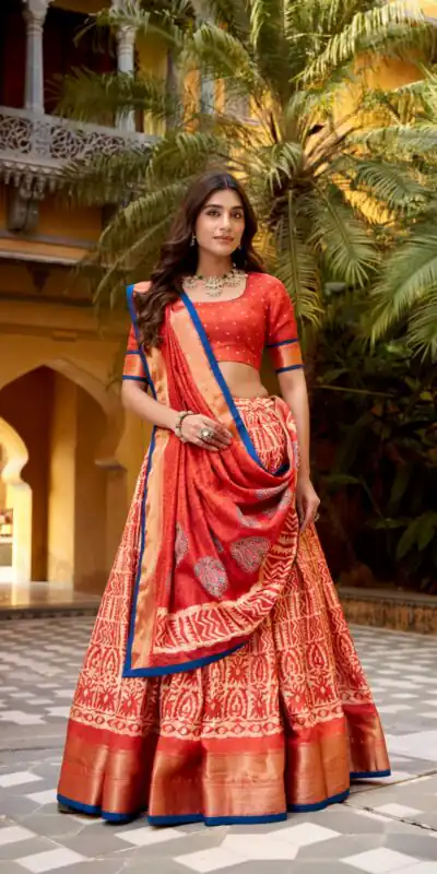 Rust Dola Silk Zari Weaving Work Lehenga Choli | Lehenga, Bollywood Lehenga, Creative Lehenga, Designer Lehenga, Embroidered Lehenga, Party Wear Lehenga